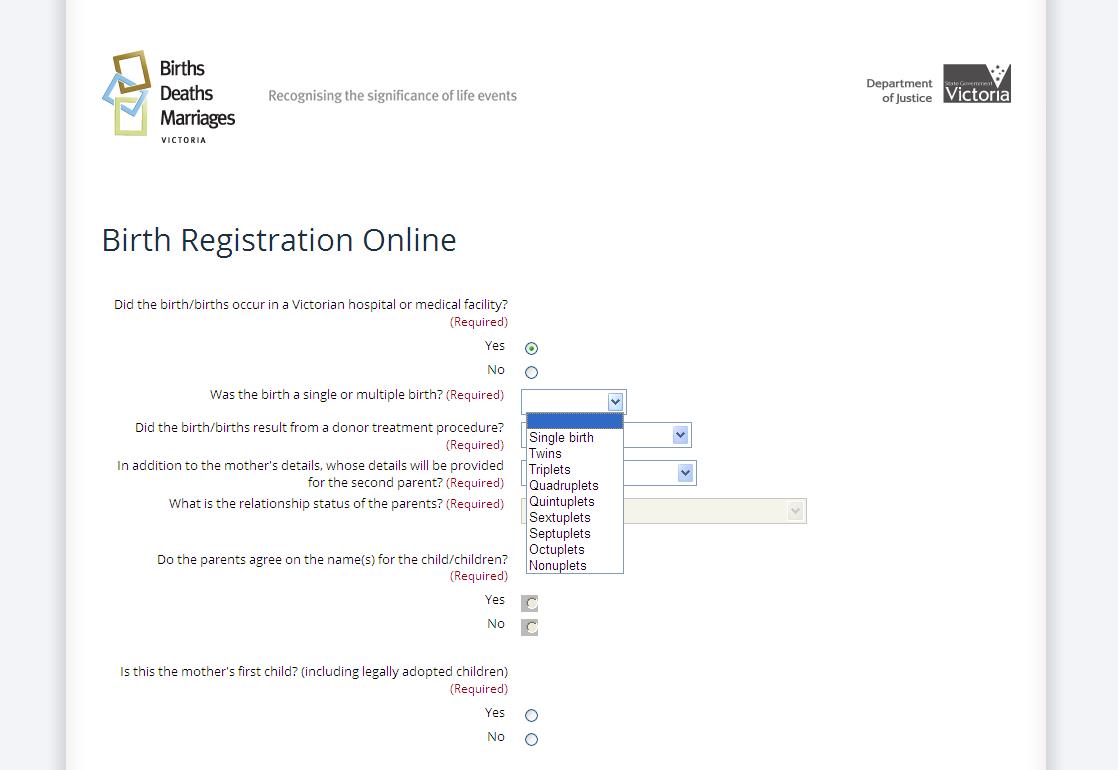 Forms design; Example of what page elements to leave on the page.