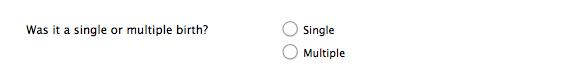 Forms design: example of editable single choice question