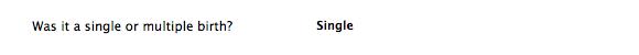 Forms design: example of non-editable single choice question