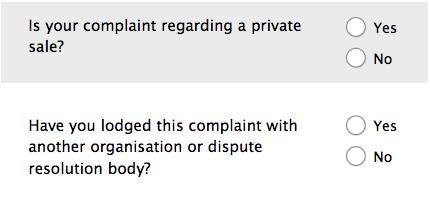 Forms design: Example of not using different terms to refer to the same concept.