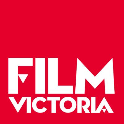 Film Victoria logo on solid red background