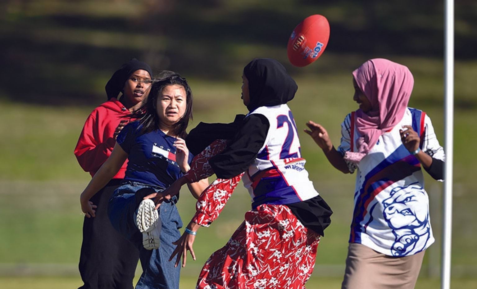 Girls participating in the Introduction to Mainstream Sports Program Gala Match Day