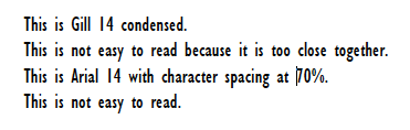 Examples of writing that is too close together