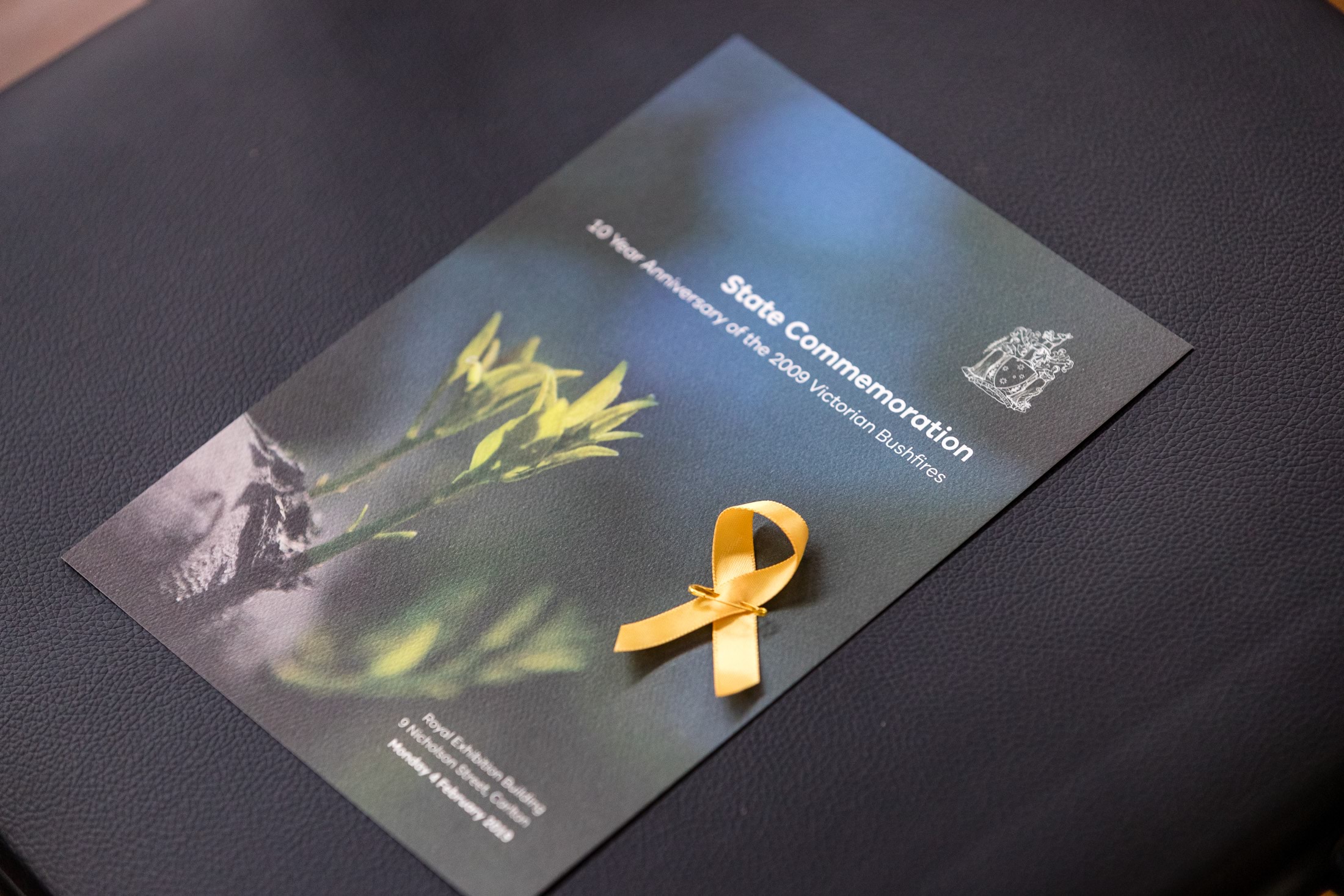 Bushfire Commemoration 2019 - Program and ribbon