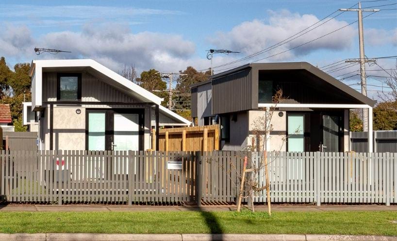 Two single storey townhouses side-by-side