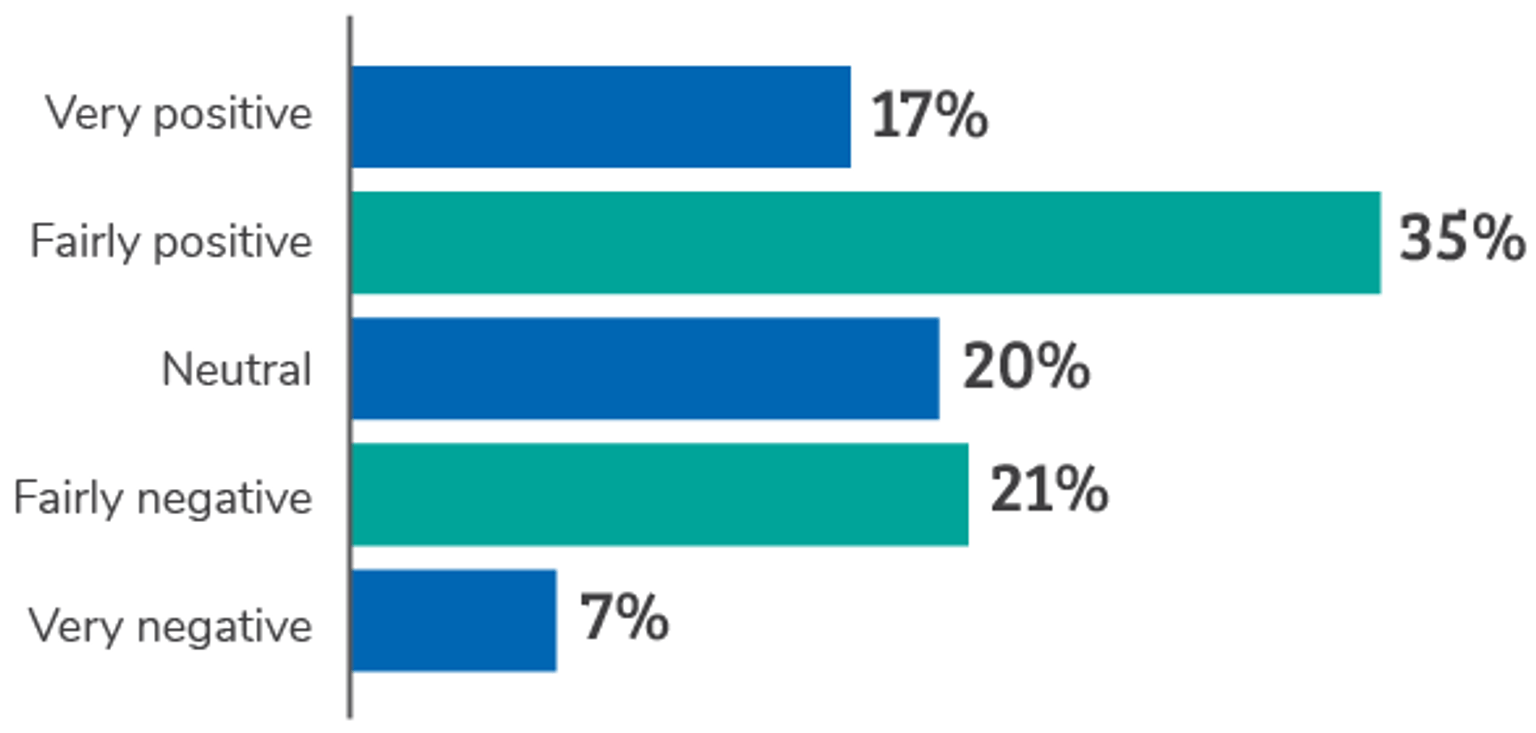 Chart showing the respondents' feelings about their work