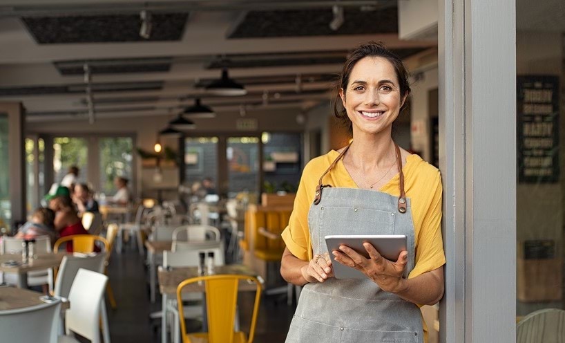 portrait of a female cafe worker