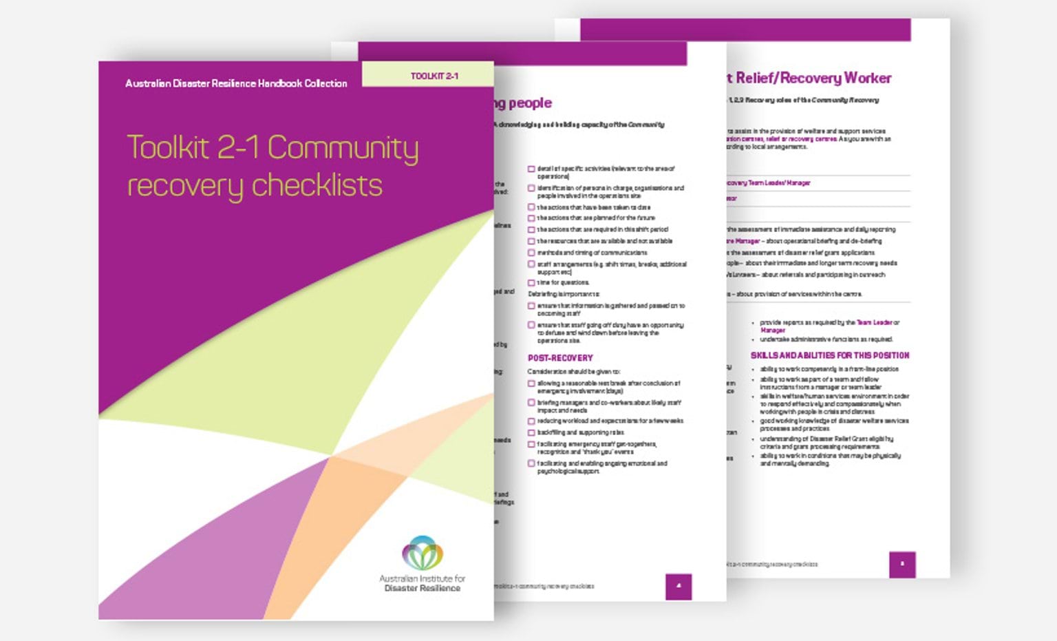 Toolkit 2-1 Community recovery checklists