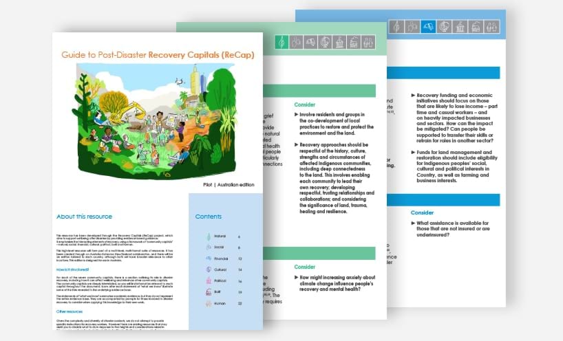 ERRP Thumbnail Guide to Post-Disaster Recovery Capitals (ReCap)