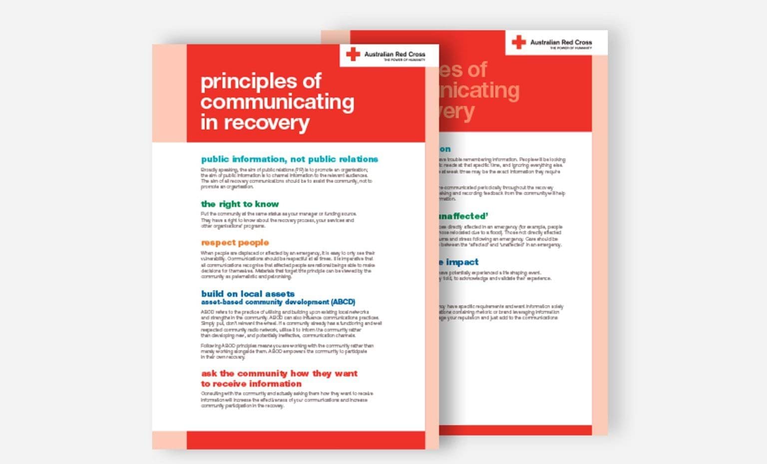 Principles for communicating in recovery