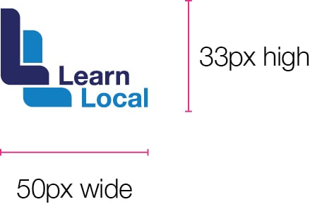 Learn Local primary logo minimum sizing digital