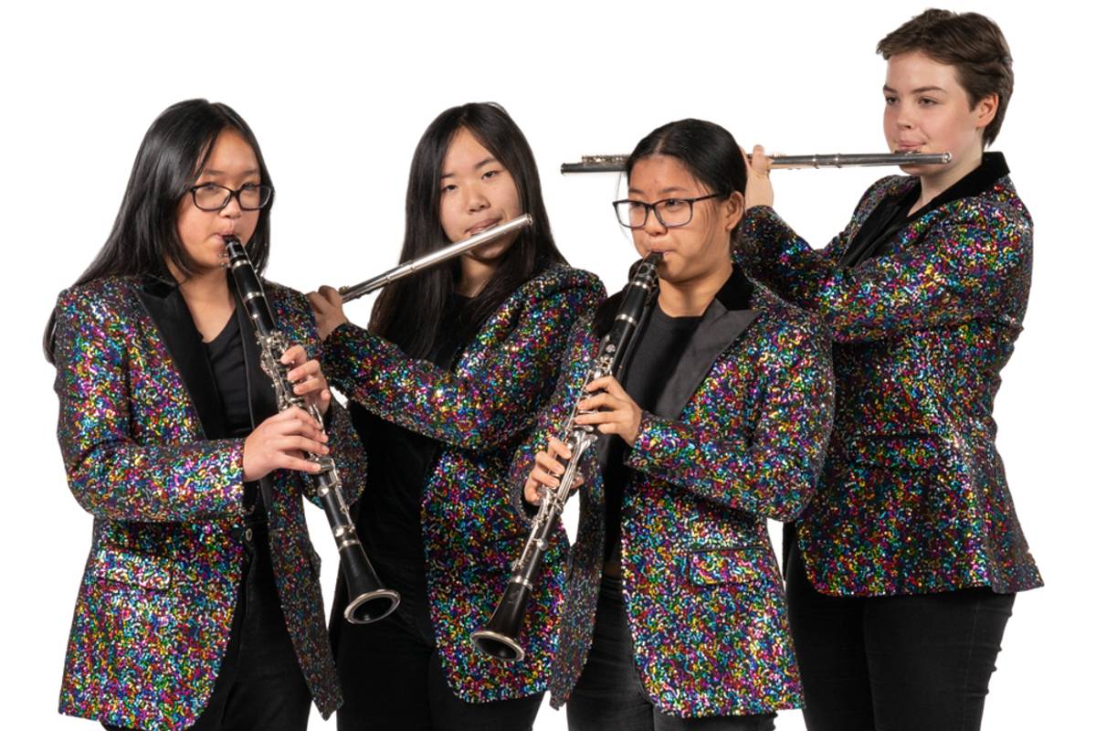 Brooklin Bouphasavanh (Clarinet), Karmen Drezins (Flute), Tia Lim (Clarinet) and Anna Tran (Flute) Woodwind