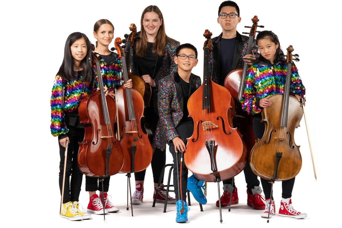 Tasha Huang (Cello), Dubhessa Bryant (Cello), Georgia Woods (Cello), Yiding Hong (Double Bass), Hans The (Cello) and Ashley Hua (Cello) 