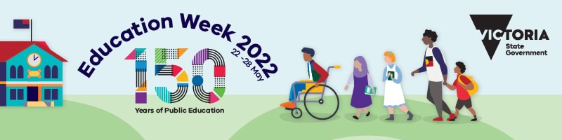 Education Week 2022 graphic showing children going to school