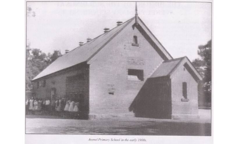 Exterior view of Avenel State School building early 1900's.