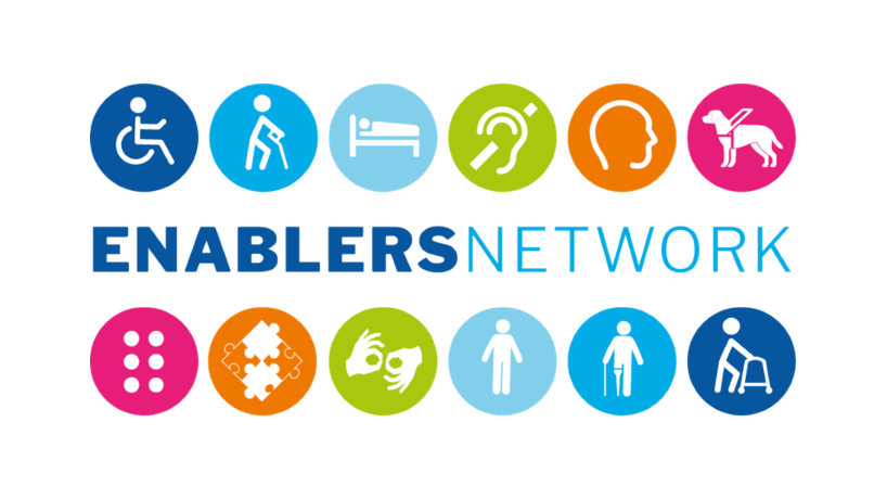 VPS enablers network logo, including symbols for different disability subgroups