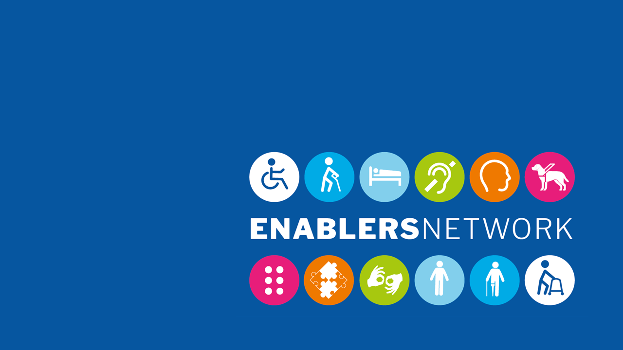 VPS enablers network logo, including symbols for different disability subgroups