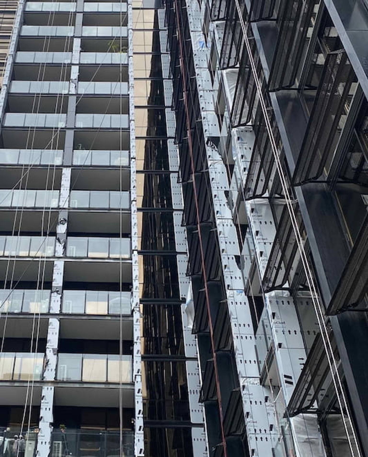 A high rise apartment building undergoing cladding rectification