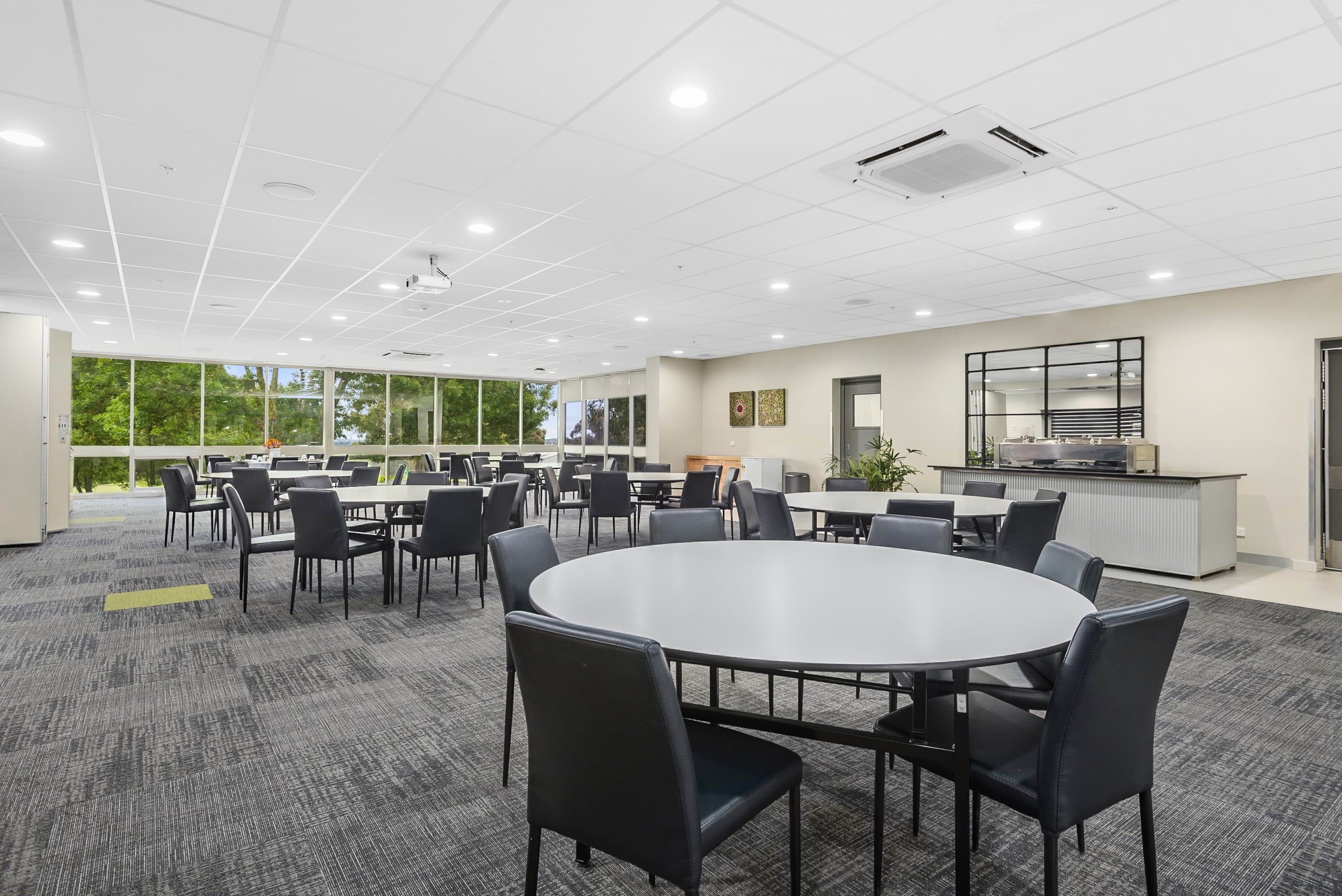 image shows the VEMI Dining Room tables, chairs and buffet.