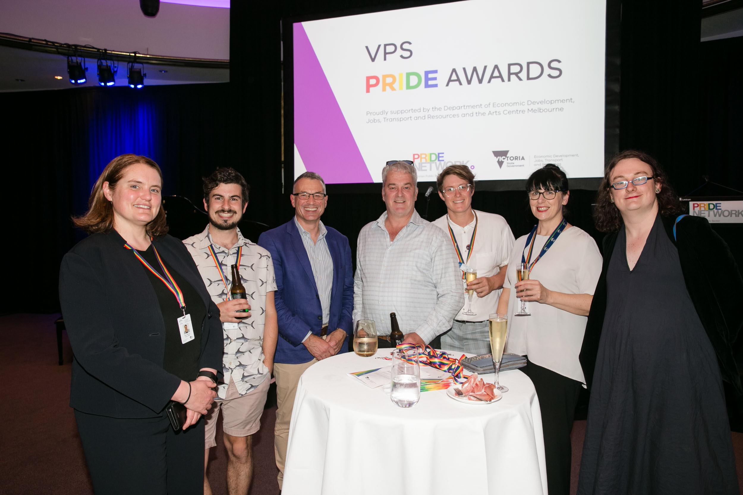 People celebrating the 2018 VPS LGBTIQ+ Pride Awards