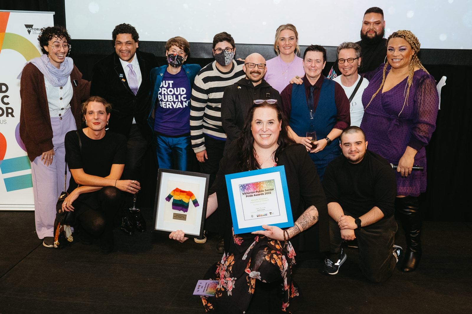 People celebrating the 2022 VPS LGBTIQ+ Pride Awards