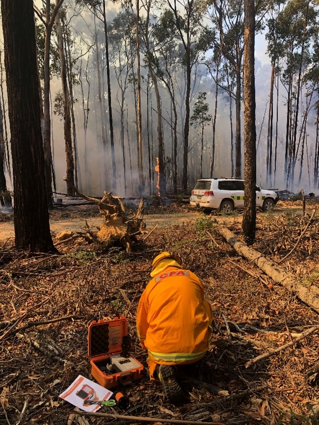 Image 1: CFA Assessing fuel moisture in the field