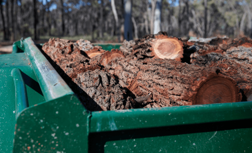 Trailer of cut firewood