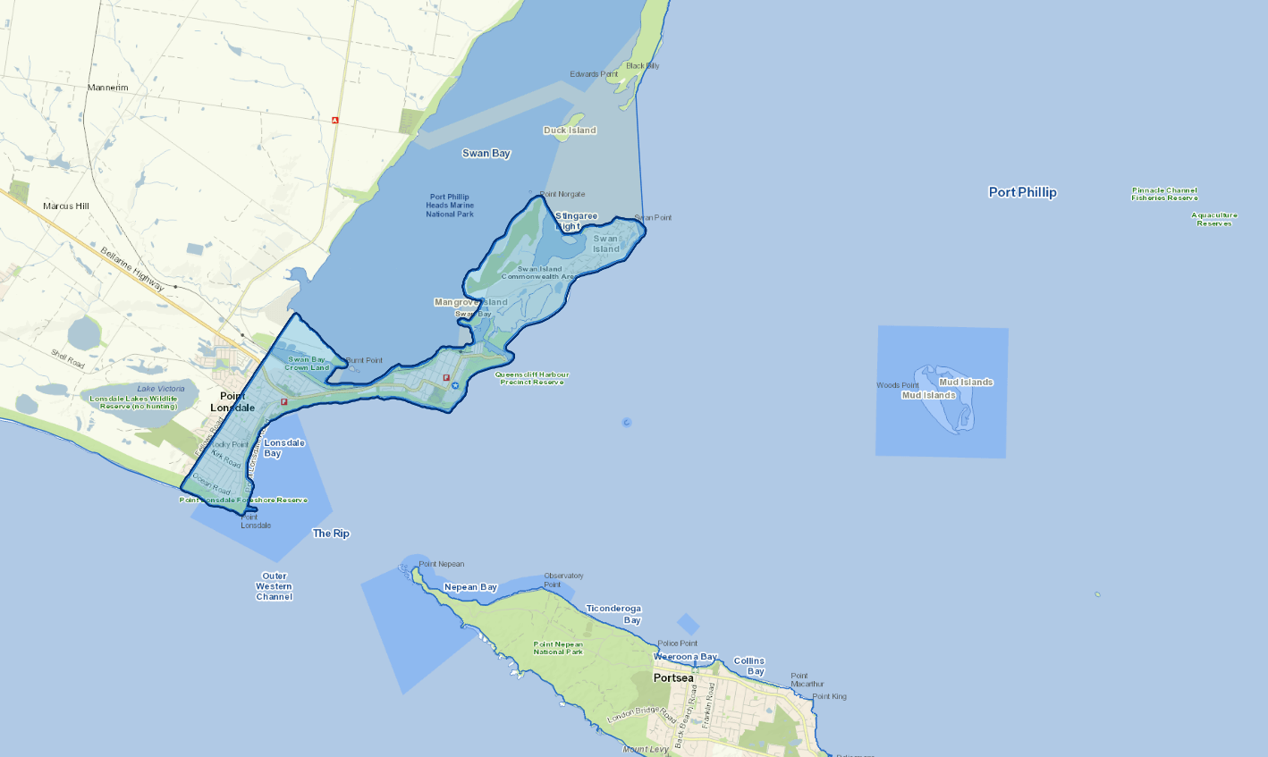 Static map image of Borough of Queenscliffe Council boundaries