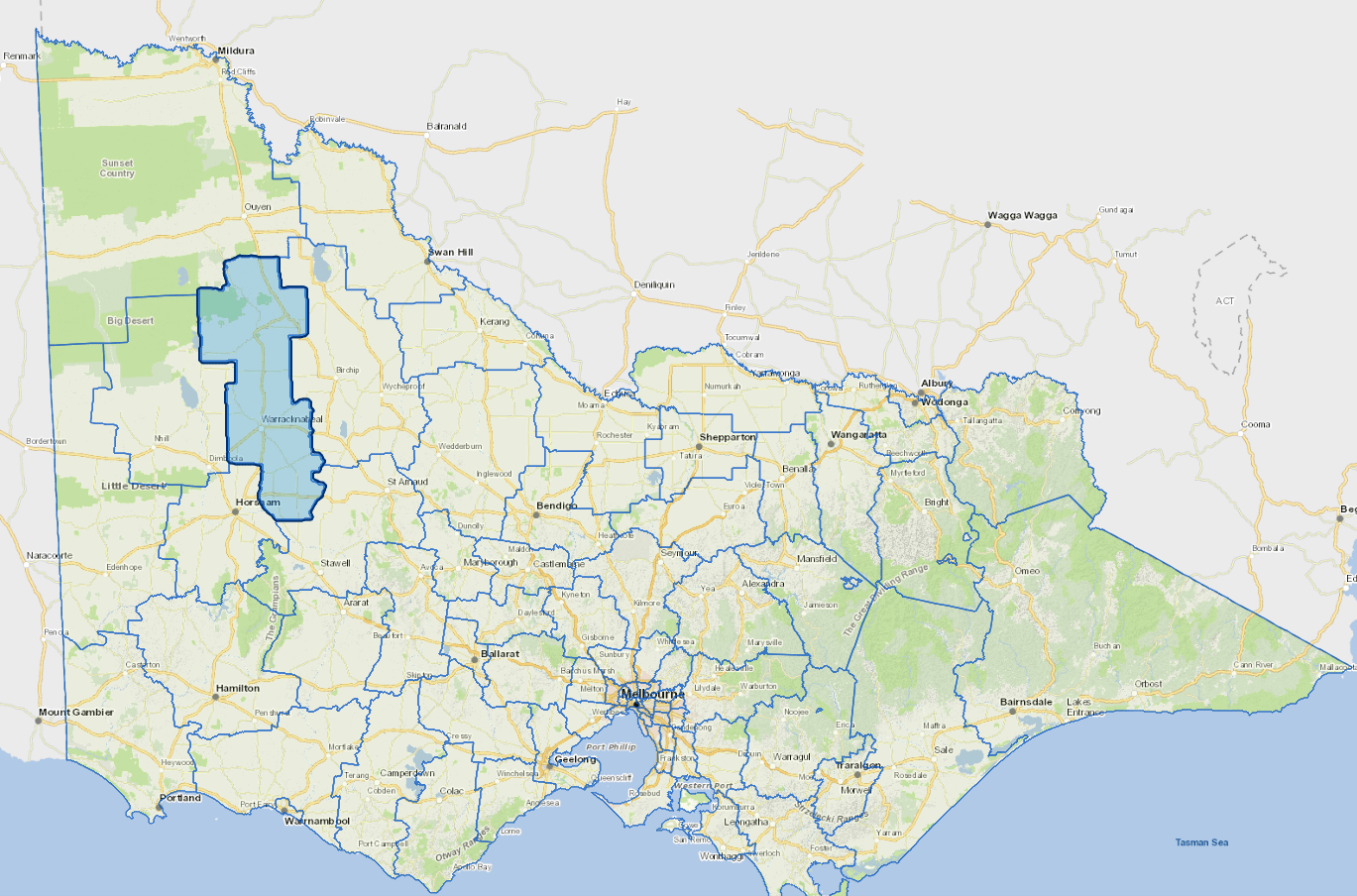 Static map image of Yarriambiack Shire Council boundaries