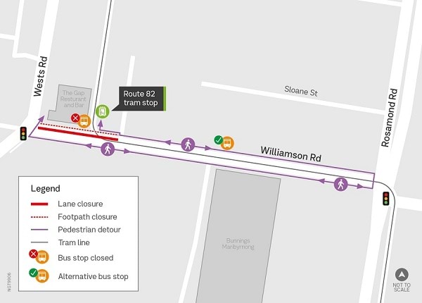 Williamson Road temporary lane closure