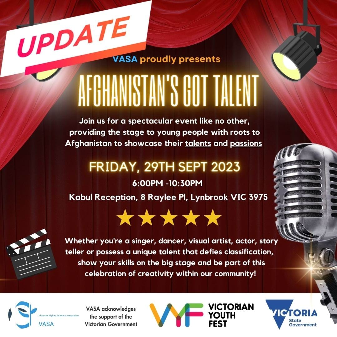 Promotional poster for Afghanistan's Got Talent event