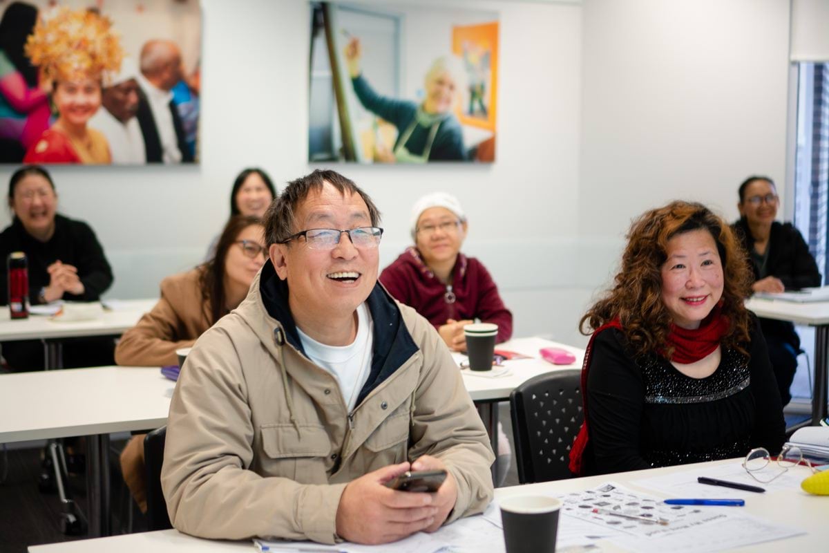 Adult diverse learners participating in a classroom settings