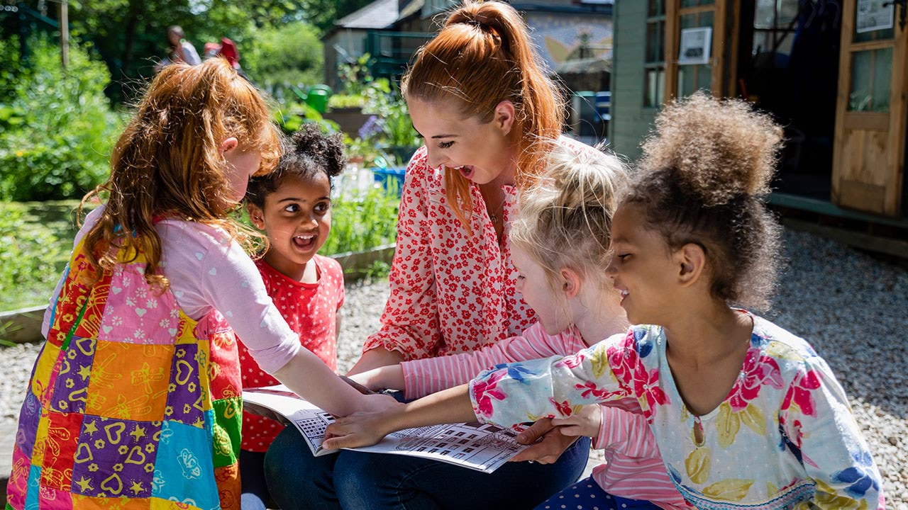 Educator working with children