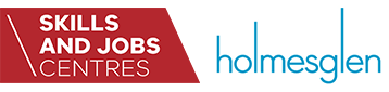 Skills and Jobs Centre logo and Holmesglen logo