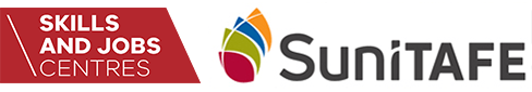 Skills and Jobs Centre logo and SuniTAFE logo