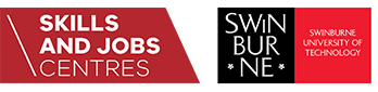 Skills and Jobs Centre logo and Swinburne logo