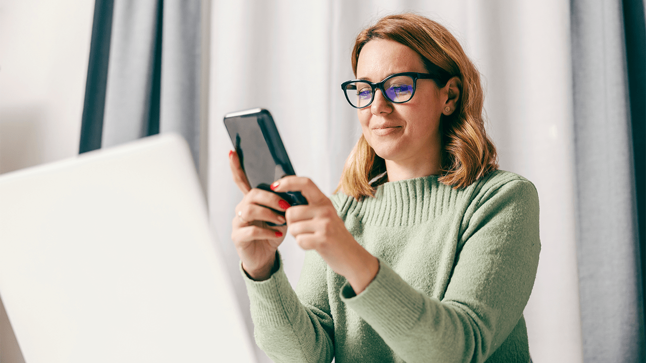 Woman on her mobile phone