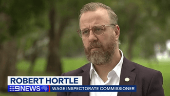 Robert Hortle, Commissioner of Wage Inspectorate Victoria, interviewed for 9 News about Woolworths underpayments