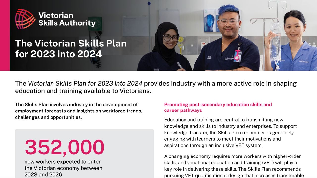 Victorian Skills Plan 2023-24 industry fact sheet