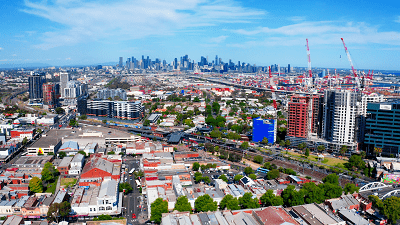 Aerial image of the Footscray priority precinct