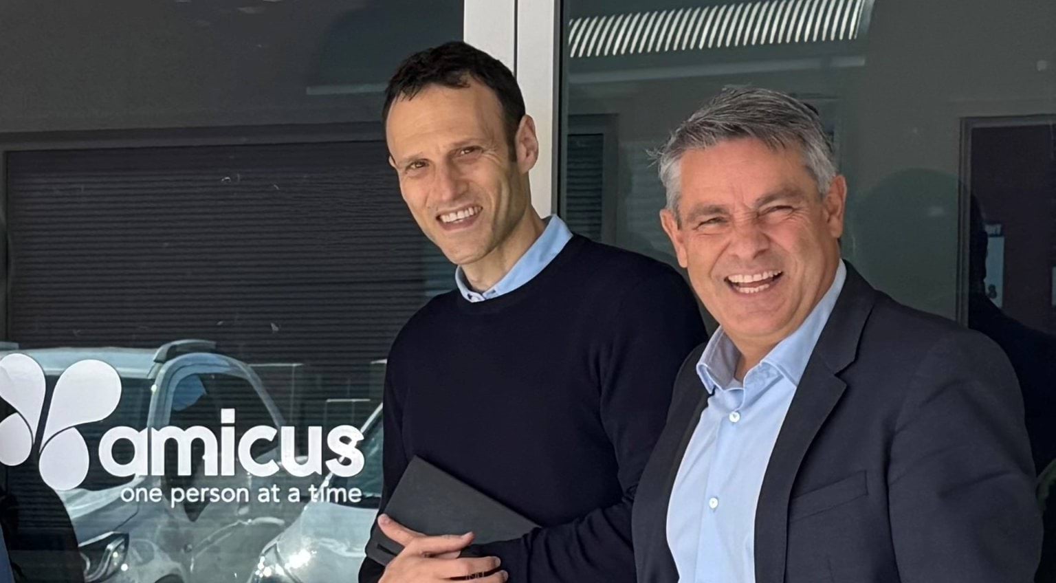 Social Services Regulator Jonathan Kaplan with CEO of Amicus Community Services in Kangaroo Flat