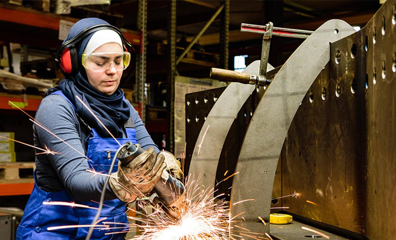 Person operating a welder
