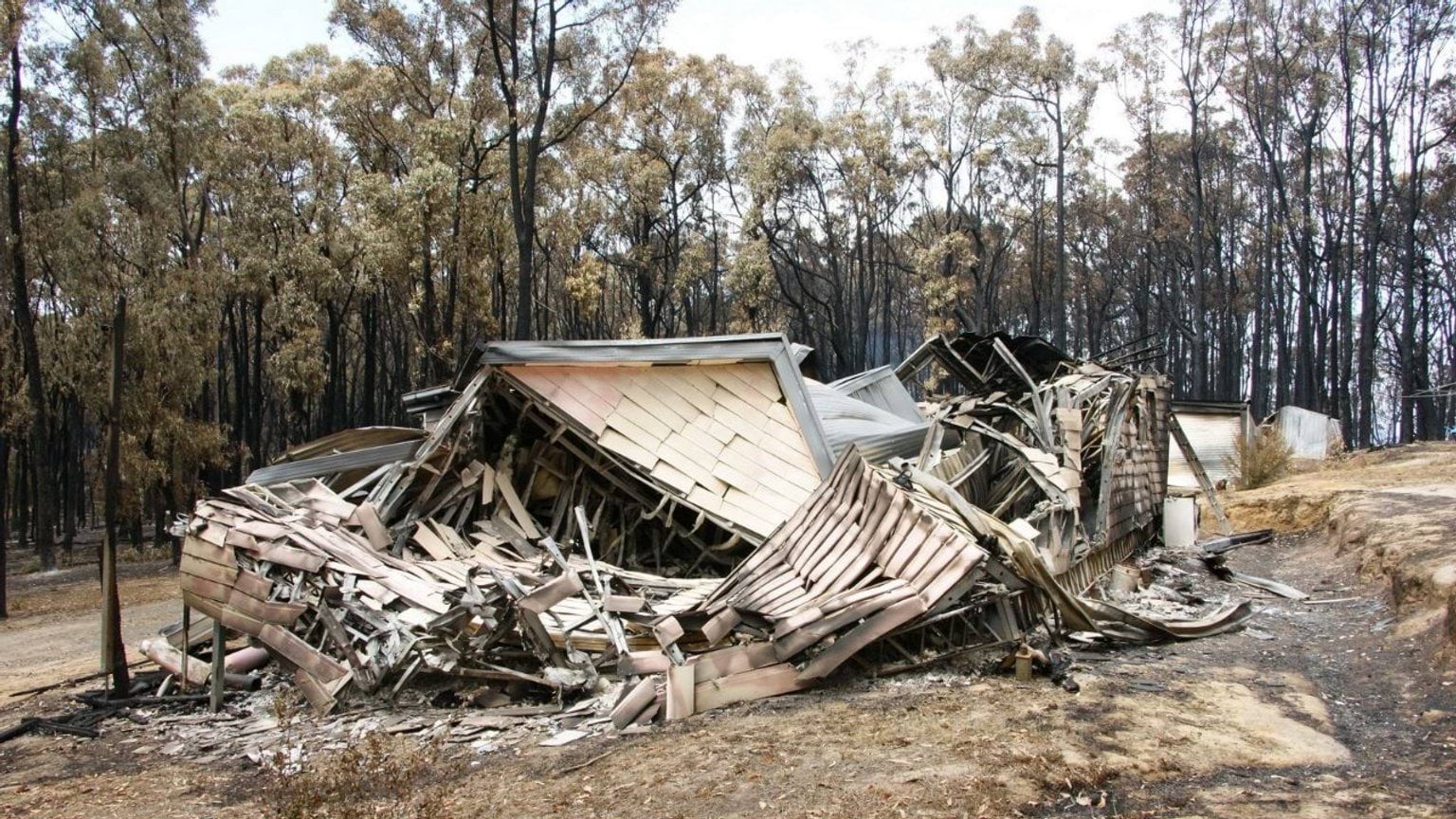 House destroyed by bushfire House destroyed by bushfire