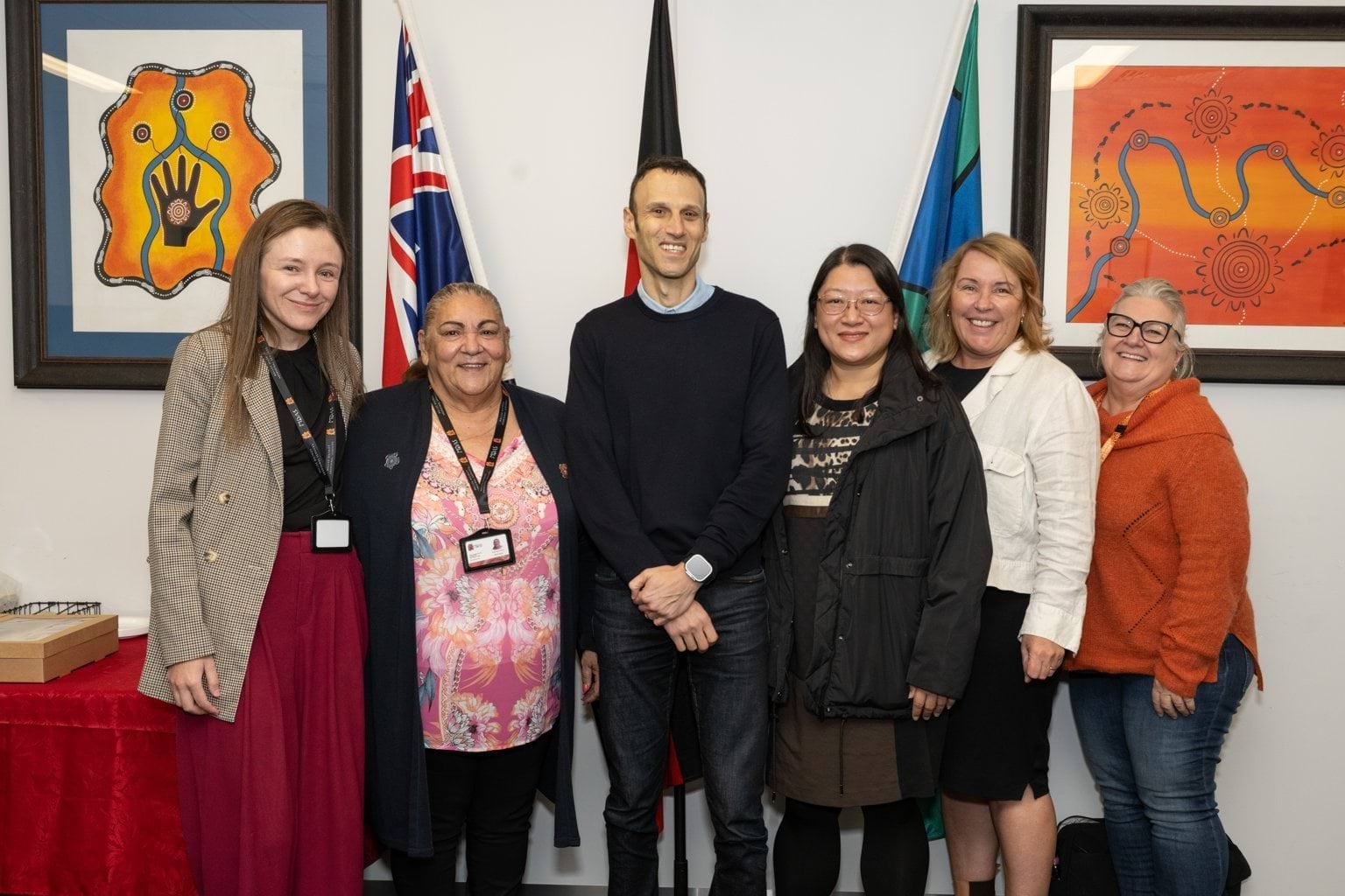 Regulator Jonathan Kaplan with staff members from Mallee District Aboriginal Services