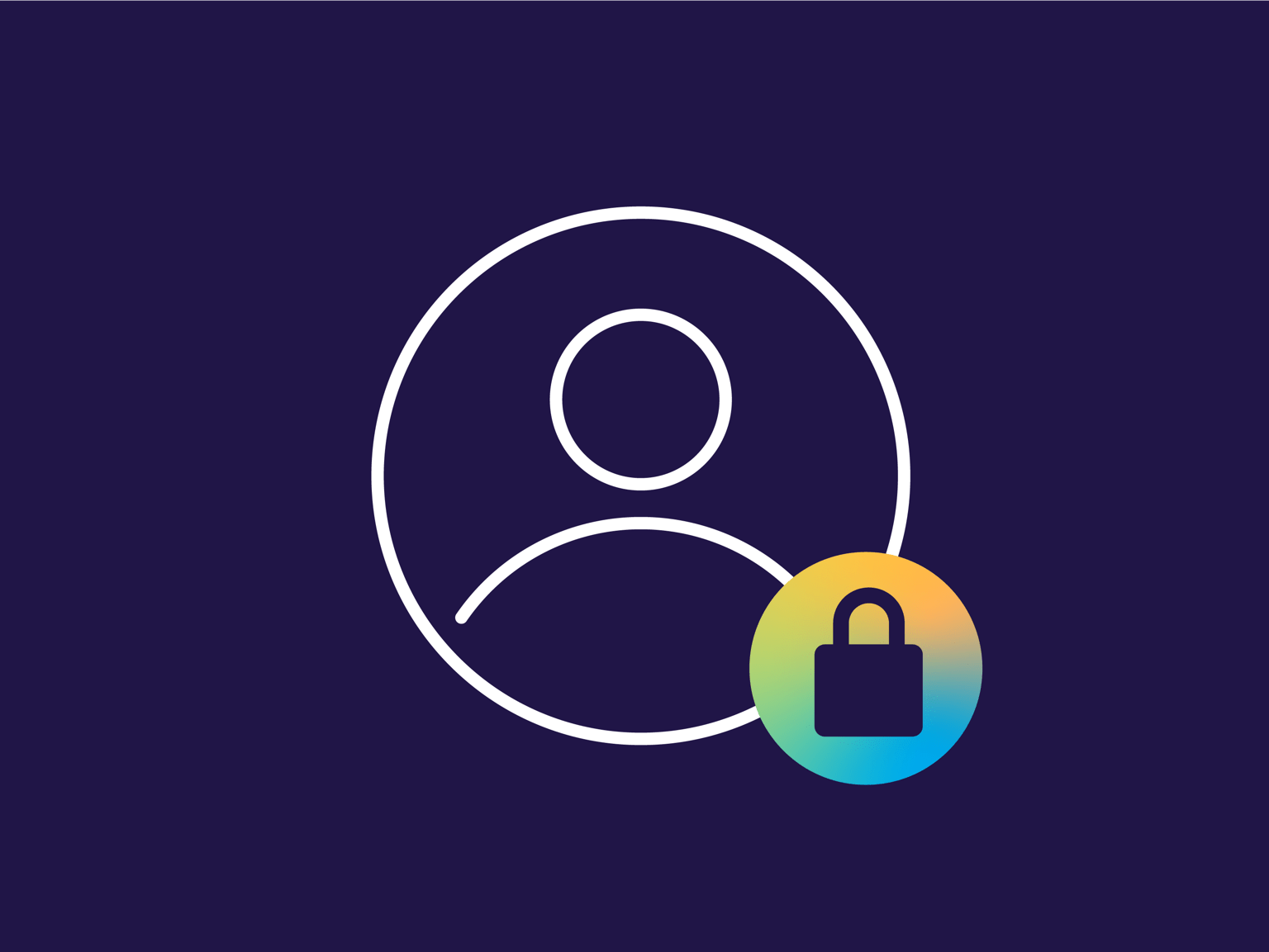 Protect your privacy Icon of person and locked padlock