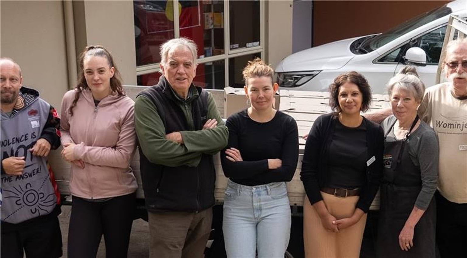 A group of seven people