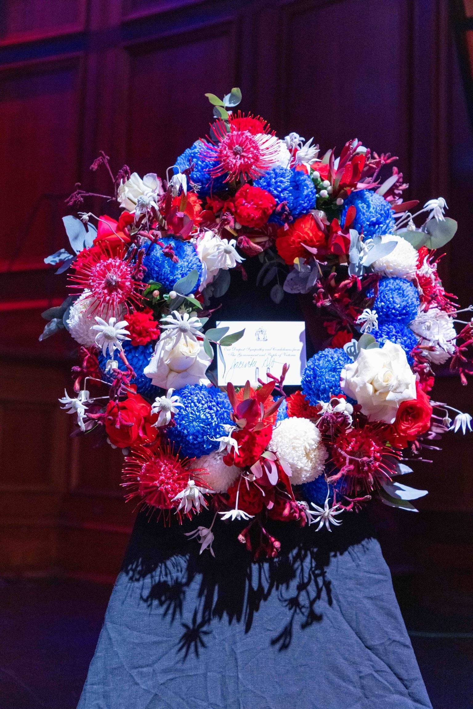 State Memorial Service wreath for Allan Moffat OBE