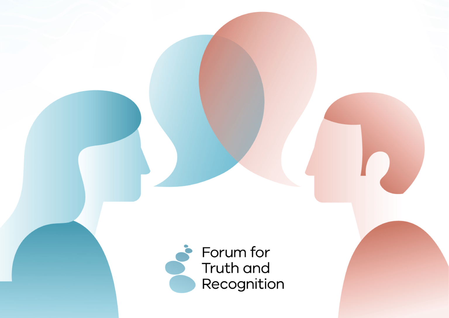 Text on blue background says, ‘There is power in your truth’. Forum logo and text. Illustrated people with speech bubbles.