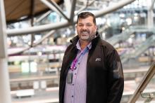 Finalist from VLine man standing at Southern Cross Station