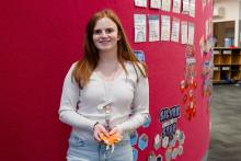 Person standing in a school room